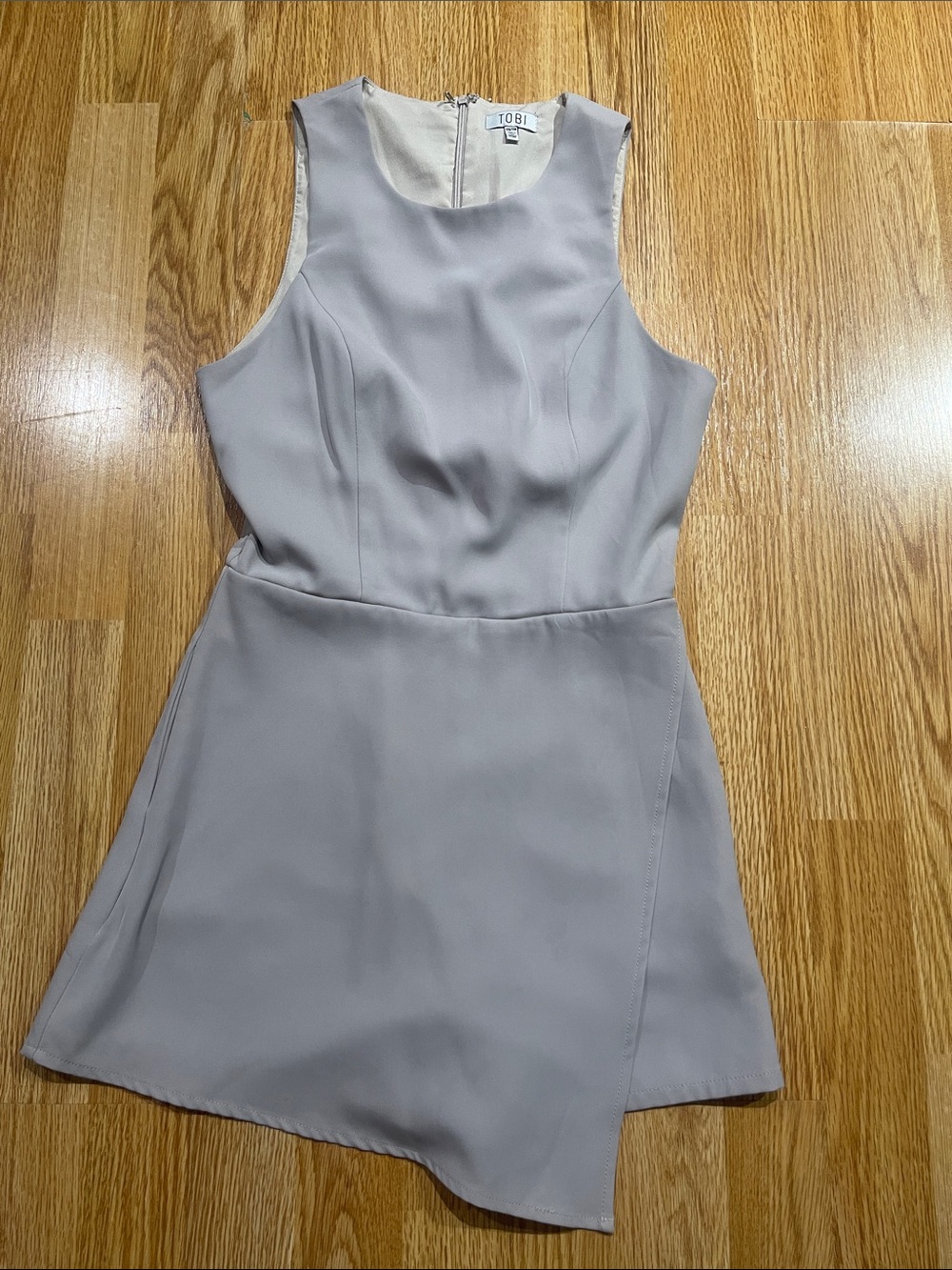 Tobi Sleeveless Mini romper skort in Light Gray